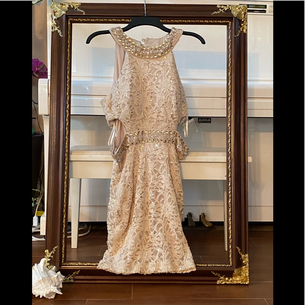 Beige sequined dress new w/tags